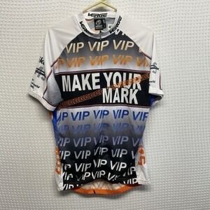Verge Sport‎ Blue/Orange 3/4 Zip Short Sleeve Cycling Jersey Shirt Men L Poland